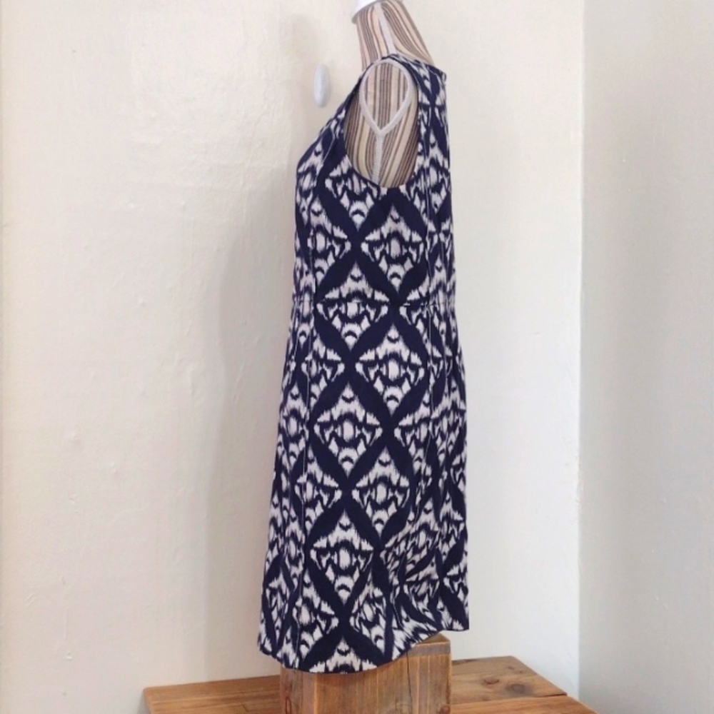 Talbots Navy and White Sleeveless Midi Dress - Picture 8 of 13
